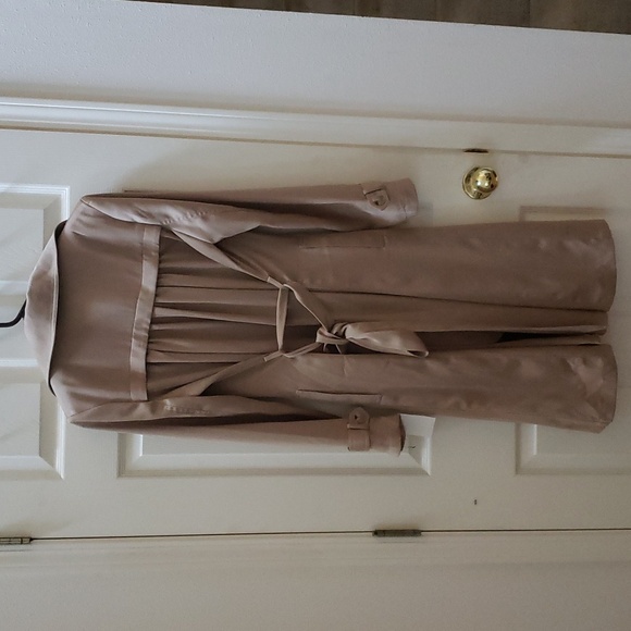 New Something Navy Trench Coat, Size S - Picture 3 of 5